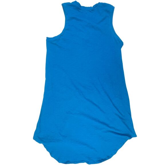 Time And Tru Tank Dress Womens 3XL Teal Blue Button Detail Scoop Neck Knit Dress - Picture 2 of 10